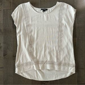 Toxik3 Linen Blend Cottagecore‎ Lagenlook Dainty Eyelet Boho Beachy Tan L